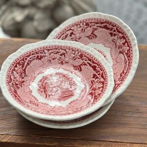 Mason’s Ironstone “Vista” Red and White 5.25” Bowls